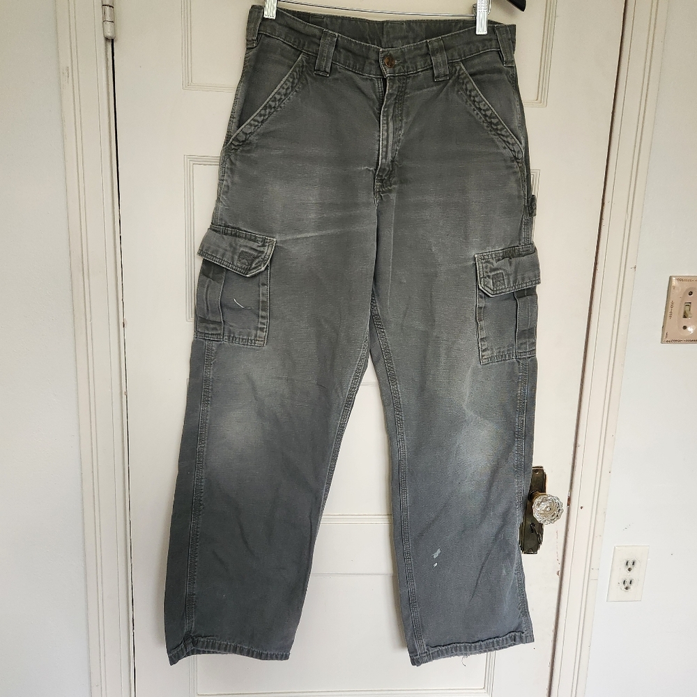 Carhartt Work Pants Grunge Distressed Paint Spots Size 34 / 30